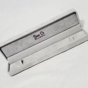 Shane Co Empty Jewelry Box Bracelet Display Storage Case with Box Gray Velvet